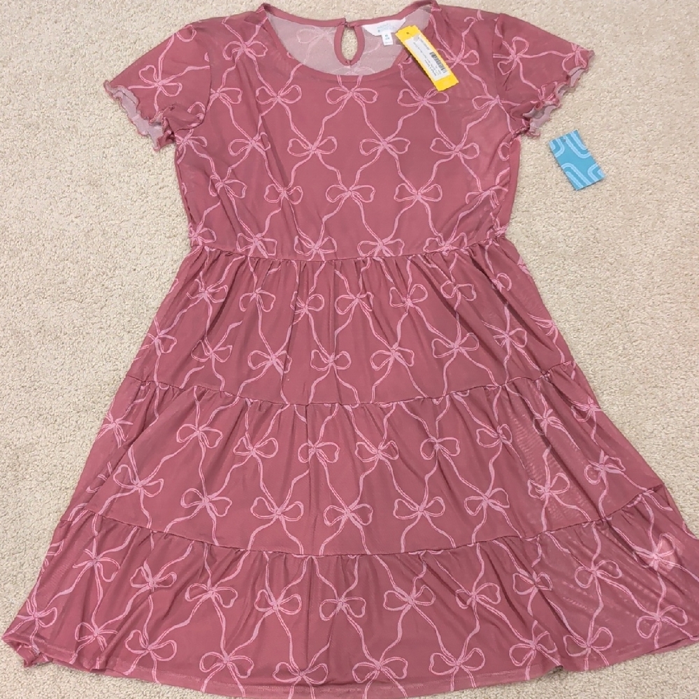 Market & Sruce Mauve Bow Kids Dress Sz XL(16-18)